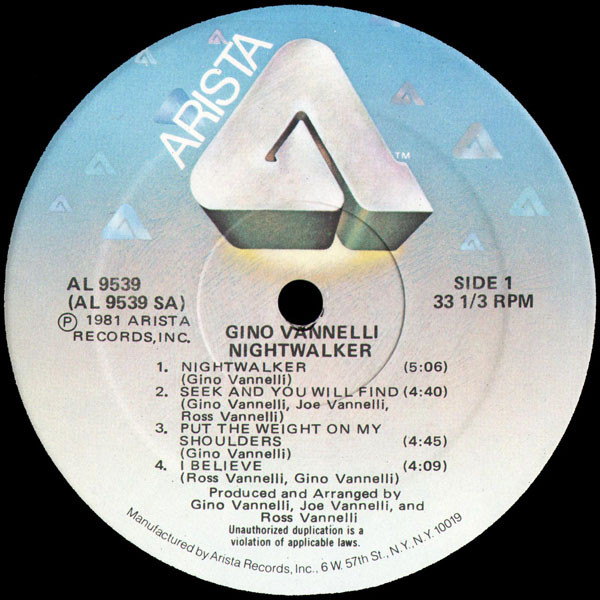 Gino Vannelli - Nightwalker | Arista (AL 9539) - 6
