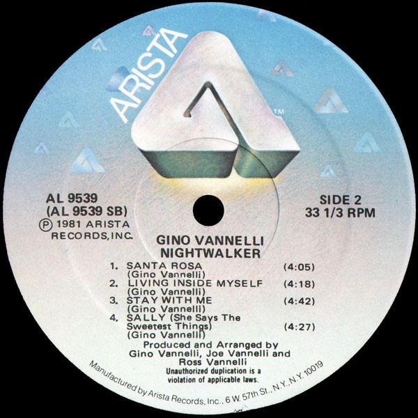 Gino Vannelli - Nightwalker | Arista (AL 9539) - 7