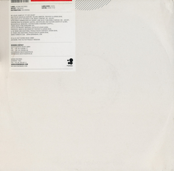 Tom Novy - My House | Kosmo Records (KOSD 2102) - 2 Tom Novy - My House | Kosmo Records (KOSD 2102) - 2
