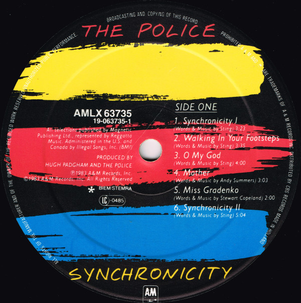 The Police - Synchronicity | A&M Records (AMLX 63735) - 3 The Police - Synchronicity | A&M Records (AMLX 63735) - 3