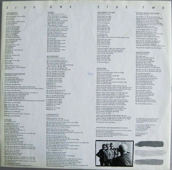 The Police - Synchronicity | A&M Records (AMLX 63735) - 6 The Police - Synchronicity | A&M Records (AMLX 63735) - 6
