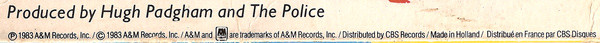 The Police - Synchronicity | A&M Records (AMLX 63735) - 8 The Police - Synchronicity | A&M Records (AMLX 63735) - 8