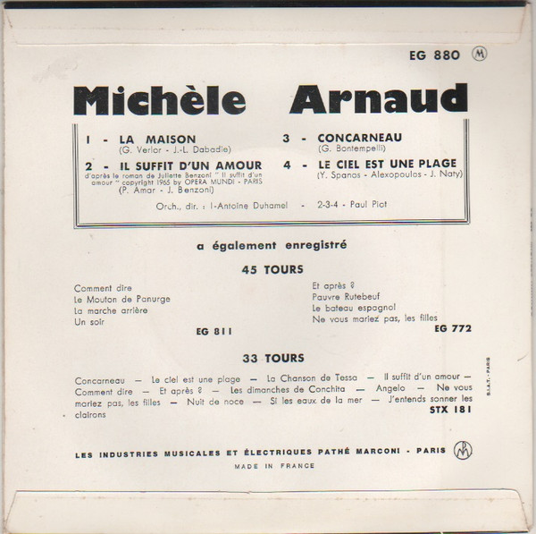 Michèle Arnaud - La Maison | Pathé (EG 880) - 2