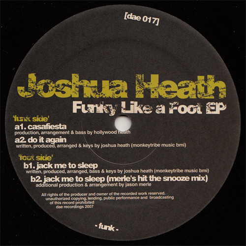 Joshua Heath - Funky Like A Foot EP | Dae Recordings (dae 017) - main