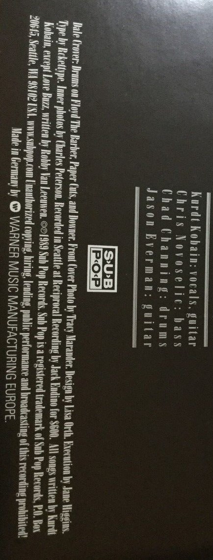 Nirvana - Bleach | Sub Pop (9878-70034-2) - 9