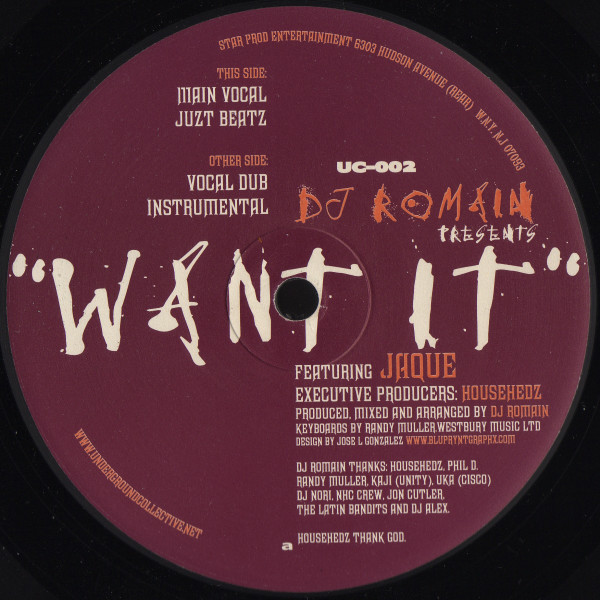 DJ Romain Featuring Jaquita - Want It | Underground Collective Recordings (UC-002)