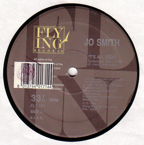 Jo Smith - It's All Right | Flying Records (FLY 171) - 3