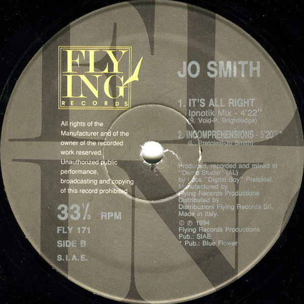 Jo Smith - It's All Right | Flying Records (FLY 171) - 4