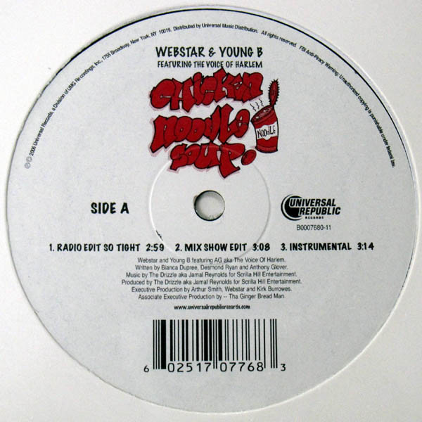 DJ Webstar & Young B - Chicken Noodle Soup | Universal Republic Records (UNIR 21700-1) - 2