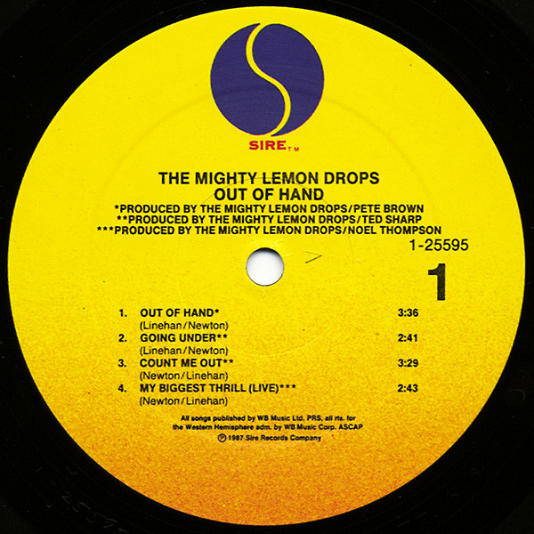 The Mighty Lemon Drops - Out Of Hand | Sire (1-25595) - 3