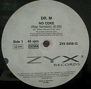 Dr. M - No Coke Rap | ZYX Records (ZYX 6456-12) - 2