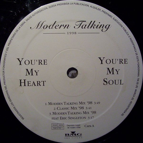 Modern Talking - You're My Heart, You're My Soul 1998 | BMG España (7432157357 1)