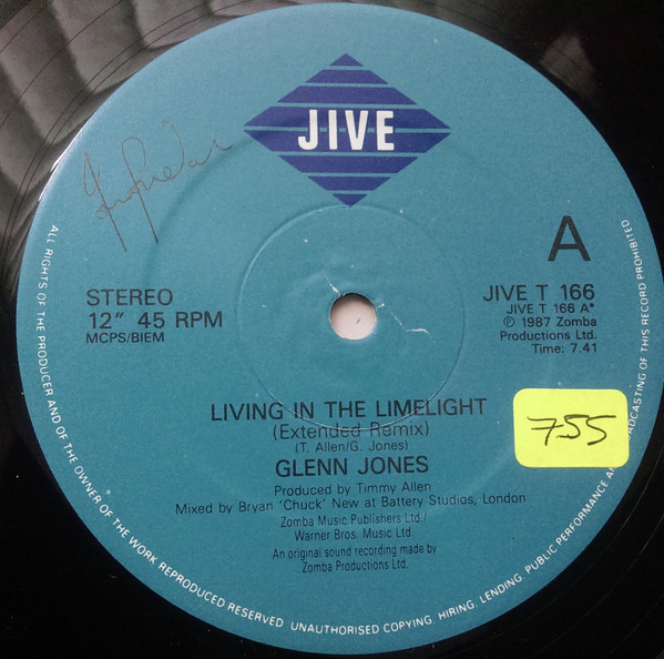 Glenn Jones - Living In The Limelight | Jive (JIVE T 166) - 3 Glenn Jones - Living In The Limelight | Jive (JIVE T 166) - 3