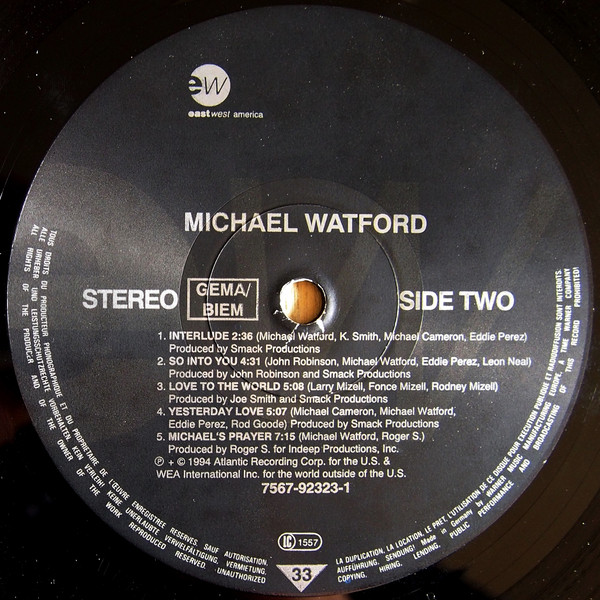 Michael Watford - Michael Watford | EastWest Records America (7567-92323-1) - 4 Michael Watford - Michael Watford | EastWest Records America (7567-92323-1) - 4