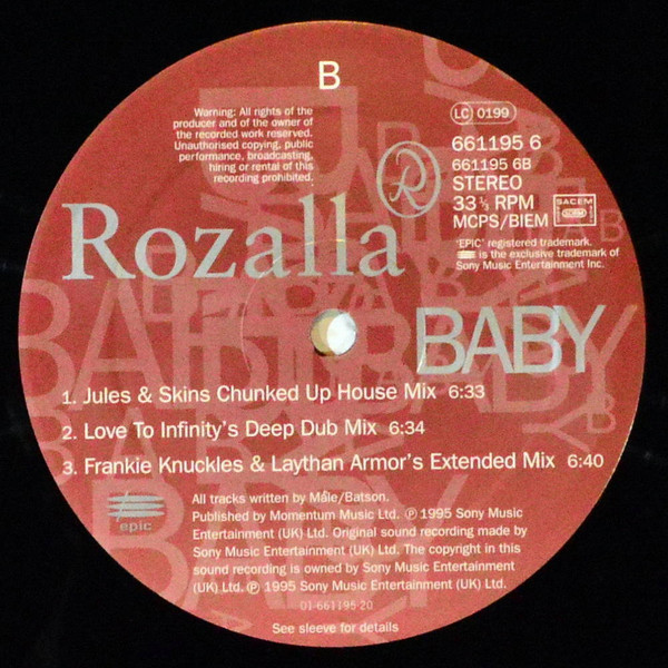 Rozalla - Baby | Epic (661195 6) - 4