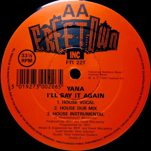 Yana - I'll Say It Again | Freetown Inc (FTI 022 T) - 4 Yana - I'll Say It Again | Freetown Inc (FTI 022 T) - 4