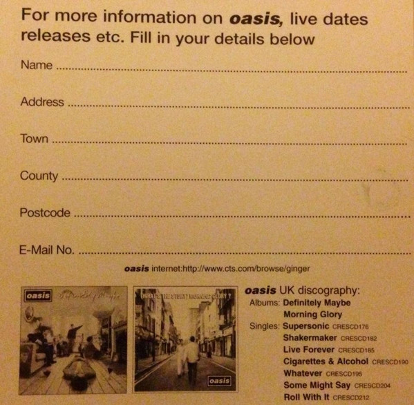 Oasis - (What's The Story) Morning Glory? | Creation Records (CRE LP 189) - 12