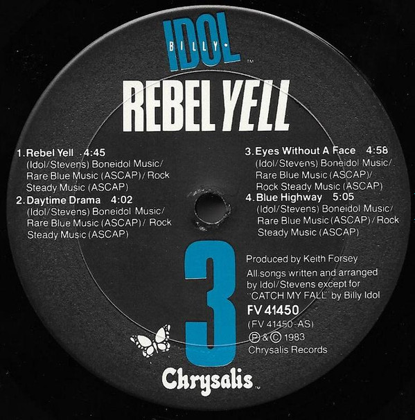 Billy Idol - Rebel Yell | Chrysalis (FV 41450) - 3 Billy Idol - Rebel Yell | Chrysalis (FV 41450) - 3