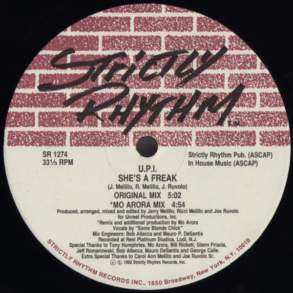 UPI - The Groove / She's A Freak | Strictly Rhythm (SR 1274) - 2 UPI - The Groove / She's A Freak | Strictly Rhythm (SR 1274) - 2