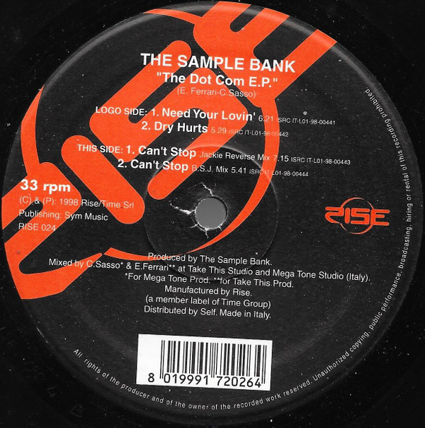 The Sample Bank - The Dot Com E.P. | Rise (RISE 024) - main The Sample Bank - The Dot Com E.P. | Rise (RISE 024) - main