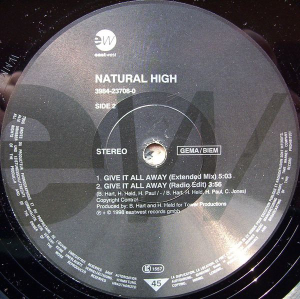 Natural High - Give It All Away | EastWest (3984-23708-0) - 2 Natural High - Give It All Away | EastWest (3984-23708-0) - 2
