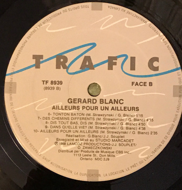Gérard Blanc - Ailleurs Pour Un Ailleurs... | Trafic (TF 8939) - 4