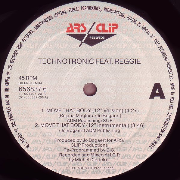 Technotronic & Reggie - Move That Body | ARS/Clip Records (656837 6) - 4 Technotronic & Reggie - Move That Body | ARS/Clip Records (656837 6) - 4