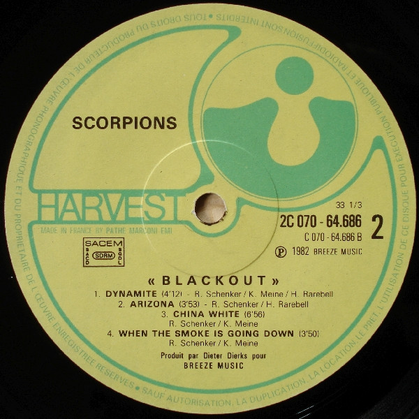Scorpions - Blackout | Harvest (2C 070-64686) - 6
