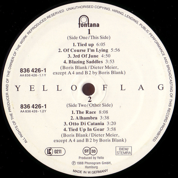 Yello - Flag | Fontana (836 426-1) - 3