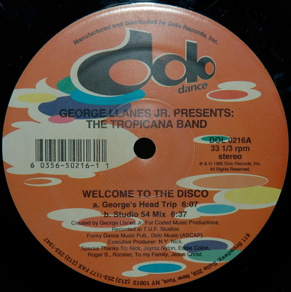 George Llanes Jr. Presents: The Tropicana Band - Welcome To The Disco | Dolo Dance (DOL 0216) - main George Llanes Jr. Presents: The Tropicana Band - Welcome To The Disco | Dolo Dance (DOL 0216) - main