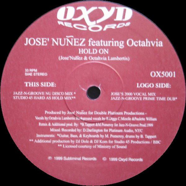 Jose Nuñez Featuring Octahvia - Hold On | Oxyd Records (OX5001) - 3 Jose Nuñez Featuring Octahvia - Hold On | Oxyd Records (OX5001) - 3