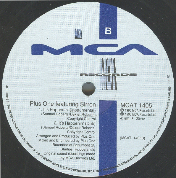 Plus + One featuring Sirron - It's Happenin' | MCA Records (MCAT 1405) - 4