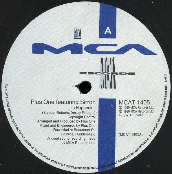 Plus + One featuring Sirron - It's Happenin' | MCA Records (MCAT 1405) - 3