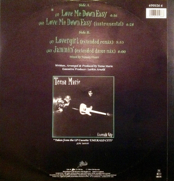 Teena Marie - Love Me Down Easy | Epic (650126 6) - 2 Teena Marie - Love Me Down Easy | Epic (650126 6) - 2