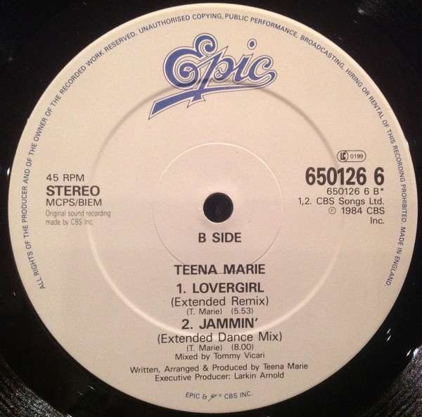 Teena Marie - Love Me Down Easy | Epic (650126 6) - 4 Teena Marie - Love Me Down Easy | Epic (650126 6) - 4