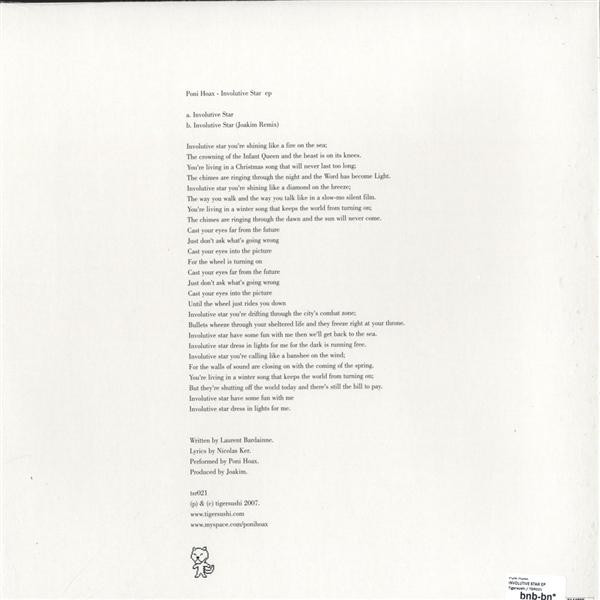 Poni Hoax - Involutive Star EP | Tigersushi (TSR 021) - 2