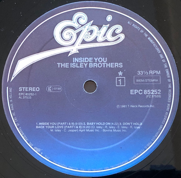 The Isley Brothers - Inside You | Epic (85252) - 3 The Isley Brothers - Inside You | Epic (85252) - 3