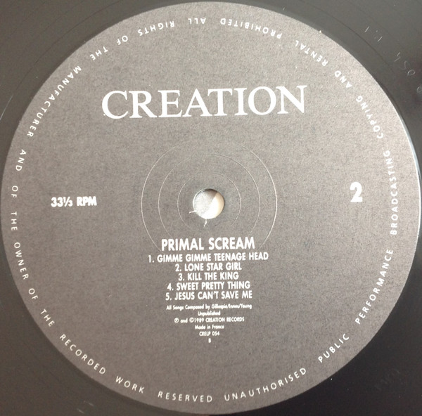 Primal Scream - Primal Scream | Creation Records (CRELP 054) - 4