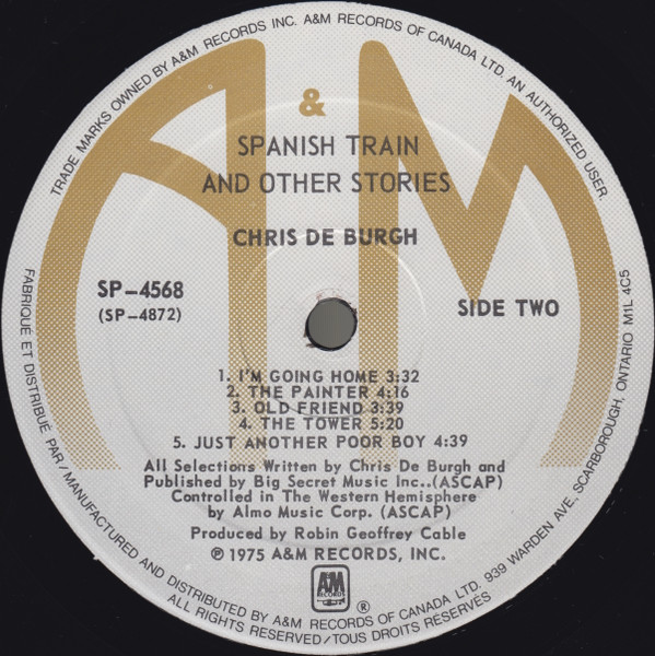 Chris de Burgh - Spanish Train And Other Stories | A&M Records (SP-4568) - 4 Chris de Burgh - Spanish Train And Other Stories | A&M Records (SP-4568) - 4