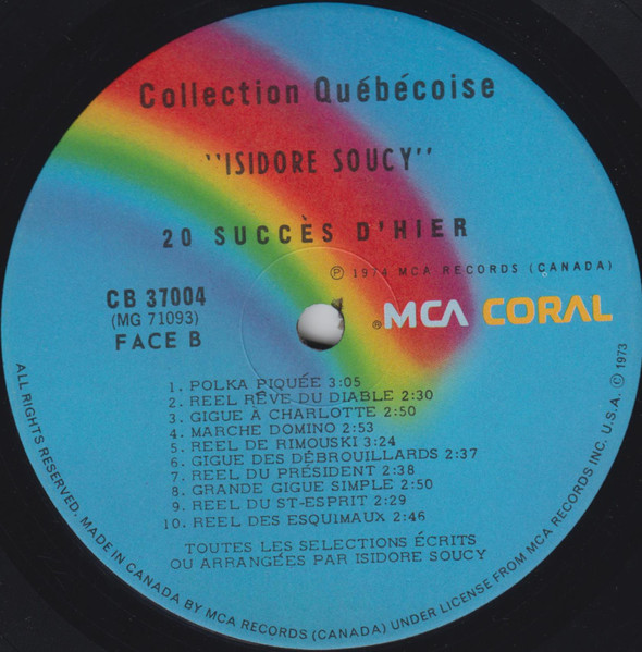 Isidore Soucy - 20 Grands Succès D'Hier | MCA Coral (CB 37004) - 4 Isidore Soucy - 20 Grands Succès D'Hier | MCA Coral (CB 37004) - 4