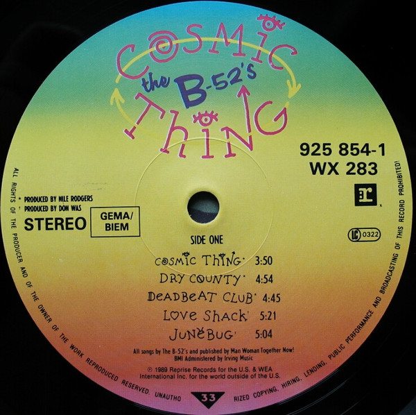 The B-52's - Cosmic Thing | Reprise Records (925 854-1) - 3