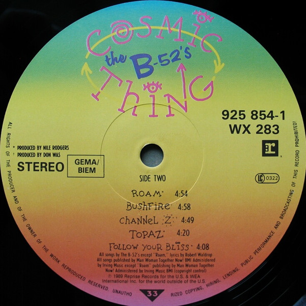 The B-52's - Cosmic Thing | Reprise Records (925 854-1) - 4