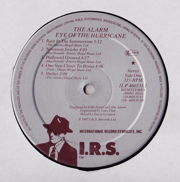 The Alarm - Eye Of The Hurricane | I.R.S. Records (ILP 460131 1) - 3