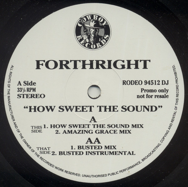 Forthright - How Sweet The Sound | Cowboy Records (RODEO 94512 DJ) - main Forthright - How Sweet The Sound | Cowboy Records (RODEO 94512 DJ) - main