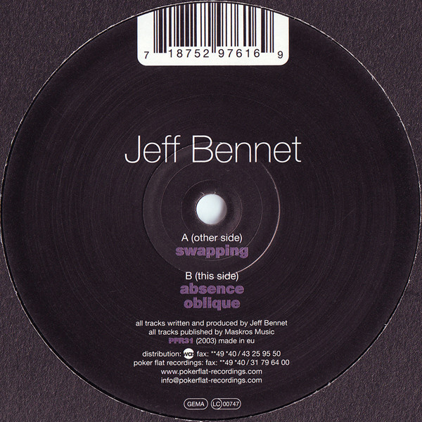 Jeff Bennett - Swapping | Poker Flat Recordings (PFR31)