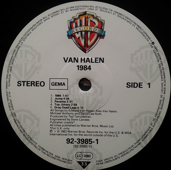 Van Halen - 1984 | Warner Bros. Records (92-3985-1) - 3