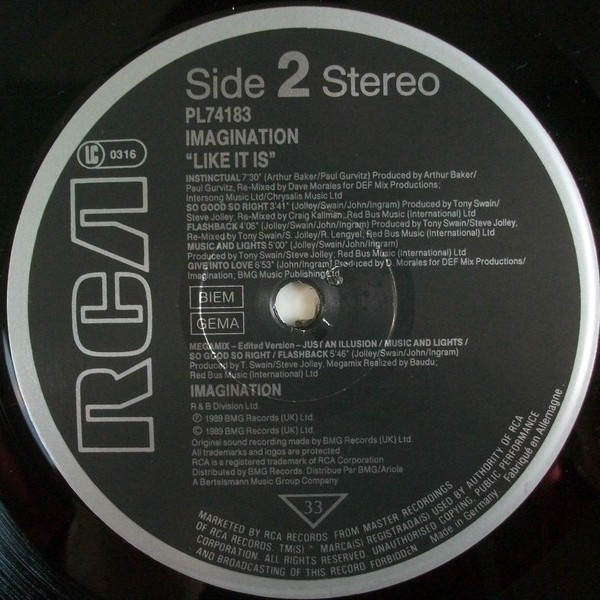 Imagination - Like It Is – Revised & Remixed Classics | RCA (PL74183) - 4 Imagination - Like It Is – Revised & Remixed Classics | RCA (PL74183) - 4