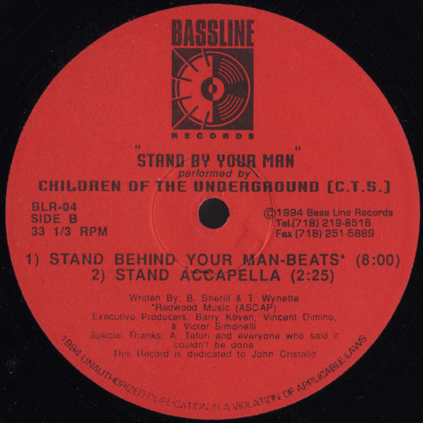 Children Of The Underground - Stand By Your Man | Bassline Records (BLR-04) - 2 Children Of The Underground - Stand By Your Man | Bassline Records (BLR-04) - 2
