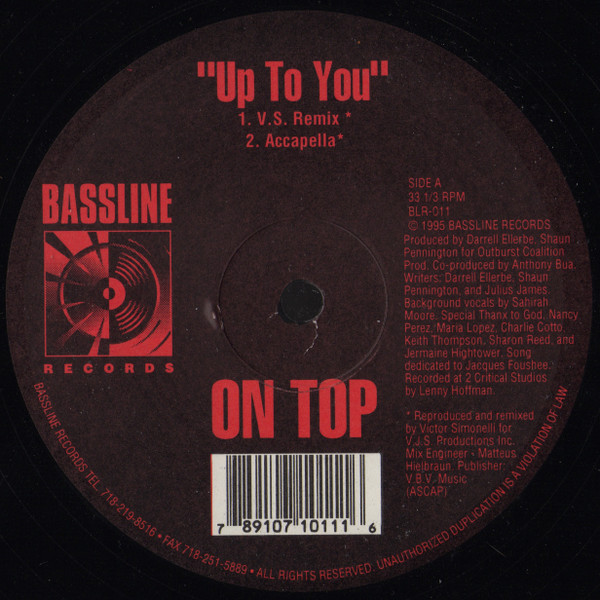 On Top - Up To You | Bassline Records (BLR-011)