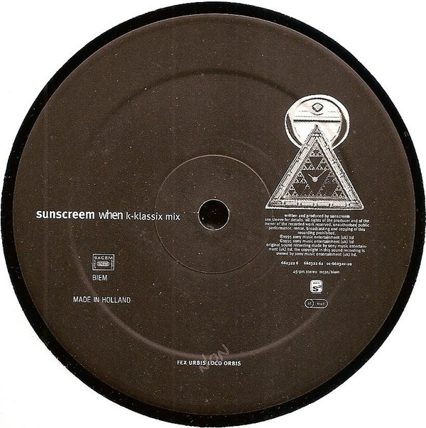 Sunscreem - When | Sony Soho Square (662322 6) - 2